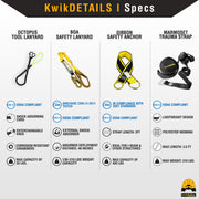 KwikSafety SUPERCELL Safety Harness ANSI Fall Protection Tongue Buckle 3D Ring - Model No.: KS6605 - KwikSafety