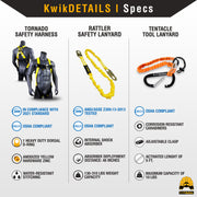 KwikSafety TORNADO 1D Ring Fall Protection Full Body Safety Harness - Model No.: KS6601 - KwikSafety