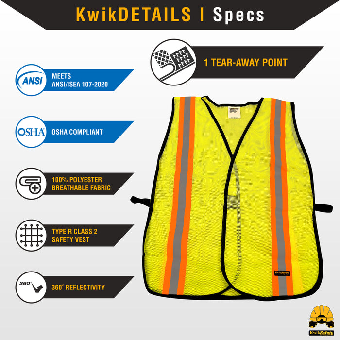 KwikSafety TRAFFIC Safety Vest - Model No.: KS3330 - KwikSafety