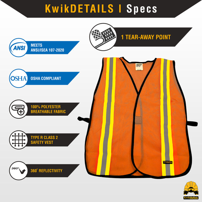 KwikSafety TRAFFIC Safety Vest - Model No.: KS3330 - KwikSafety