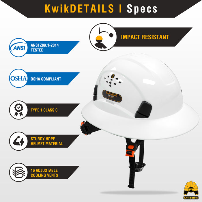 KwikSafety TORTOISE SHELL Hard Hat (16 COOLING VENTS + FREE Extra Headband & Earplugs) Type 1 Class C ANSI Tested OSHA Compliant - Model No.: KS1602 - KwikSafety