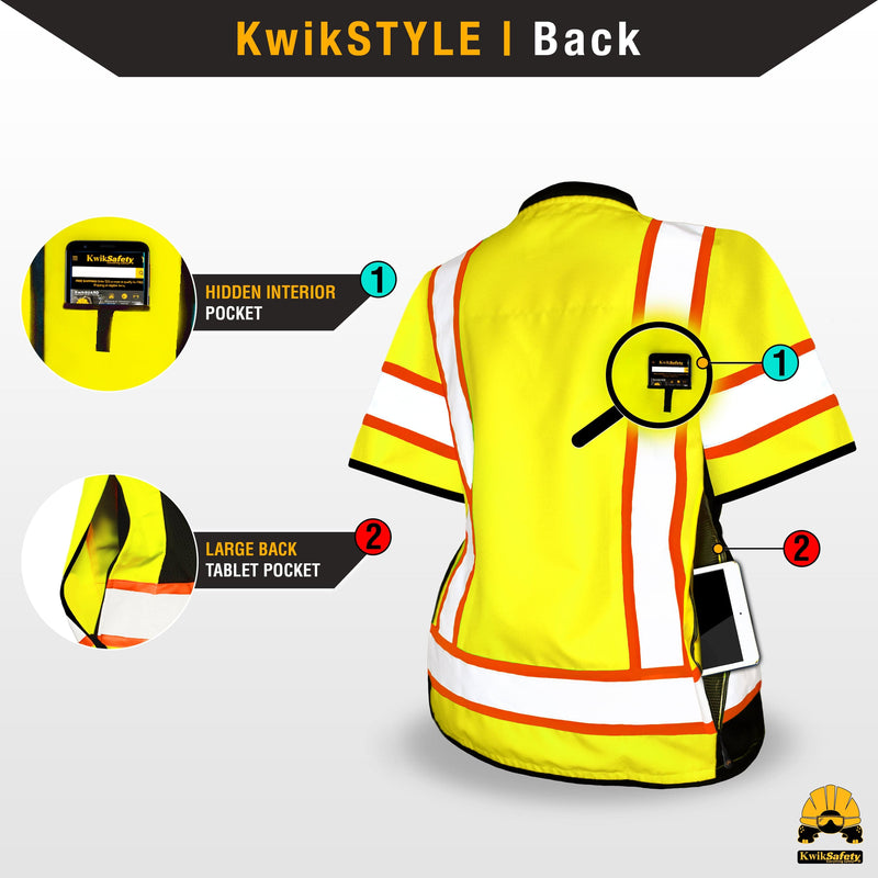 KwikSafety GODMOTHER Safety Vest for Women Class 3 ANSI Tested OSHA Compliant Reflective Work Gear PPE - Model No.: KS3336C3 - KwikSafety