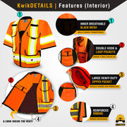 KwikSafety GODFATHER Safety Vest (Cushioned Collar) Class 3 ANSI Tested OSHA Compliant Hi Vis Reflective PPE Surveyor - Model No.: KS3310C3 - KwikSafety