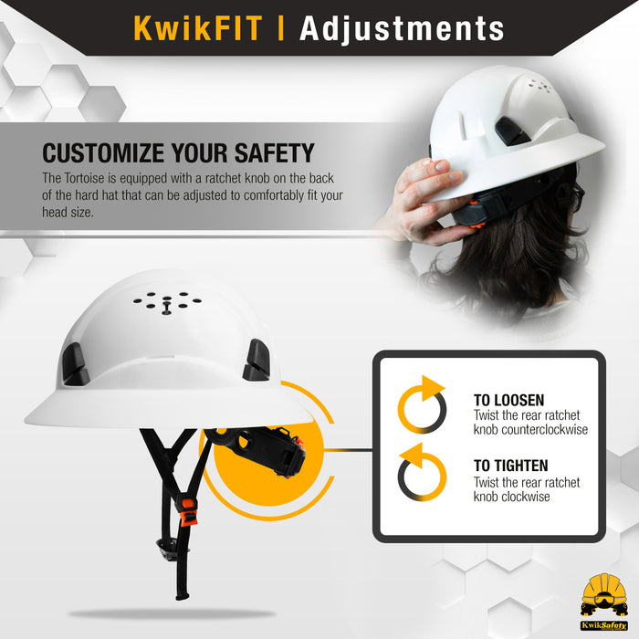 KwikSafety TORTOISE SHELL Hard Hat (16 COOLING VENTS + FREE Extra Headband & Earplugs) Type 1 Class C ANSI Tested OSHA Compliant - Model No.: KS1602 - KwikSafety