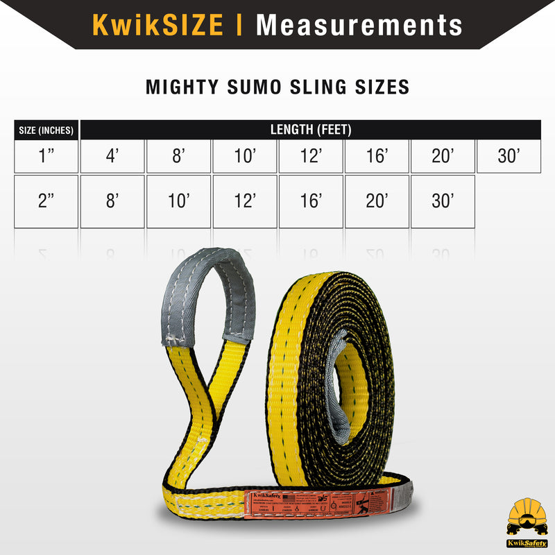 KwikSafety | Mighty Sumo Lifting Sling | Size Chart