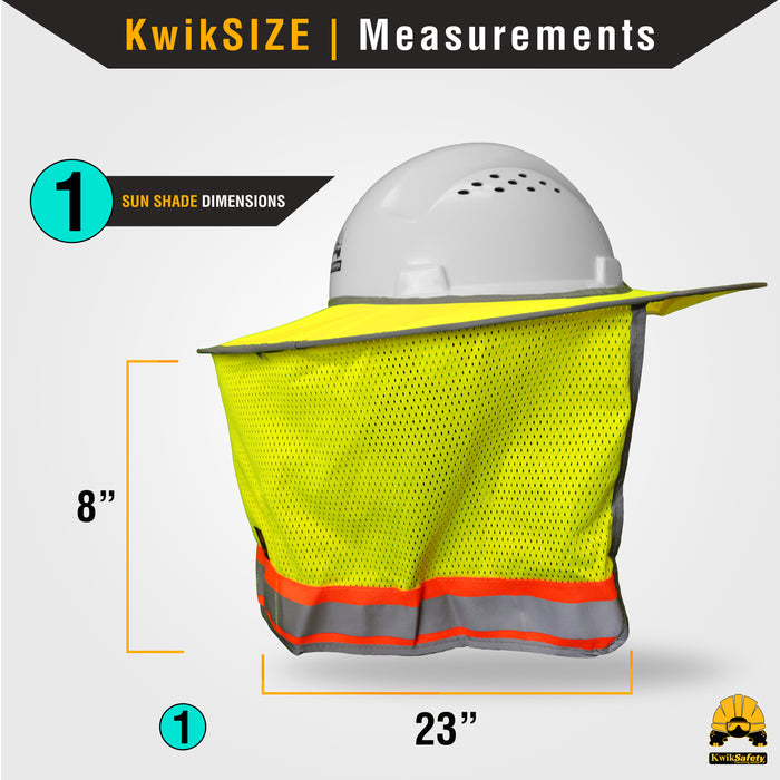 KwikSafety LORD VADER Hard Hat Sun Shade (COOLING MESH) ANSI OSHA Reflective FULL BRIM Foldable Neck Protection - Model No.: KS1502