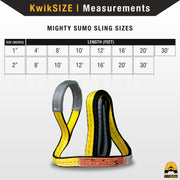 KwikSafety | Mighty Sumo Lifting Sling | Size Chart