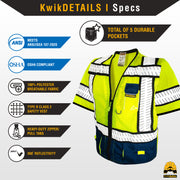 KwikSafety SHERIFF Safety Vest (Multi-Use Pockets) Class 3 ANSI Tested OSHA Compliant Hi Vis Reflective PPE Surveyor - Model No.: KS3305C3 - KwikSafety