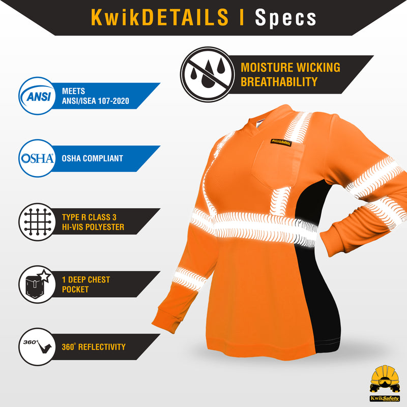 KwikSafety | Vixen Long Sleeve Safety Shirt | Product Specifications