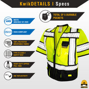 KwikSafety SPECIALIST Safety Vest (Multi-Use Pockets) Class 3 ANSI Tested OSHA Compliant Hi Vis Reflective PPE Surveyor  - Model No.: KS3304C3 - KwikSafety