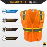 KwikSafety OFFICIAL Safety Vest (Color Trim) Class 2 ANSI OSHA - Model No.: KS3312OS - KwikSafety
