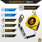KwikSafety 30' LE COBRA CABLE Leading Edge Self Retracting Lifeline ANSI Class 2 SRL-LE - Model No.: KS7950 - KwikSafety