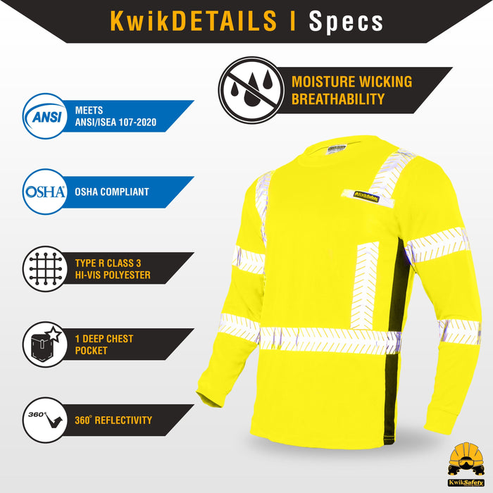 KwikSafety RENAISSANCE MAN Safety Shirt (FISHBONE TAPE) Class 3 Long Sleeve ANSI Tested OSHA Compliant Hi Vis Reflective PPE - Model No.: KS4402 - KwikSafety