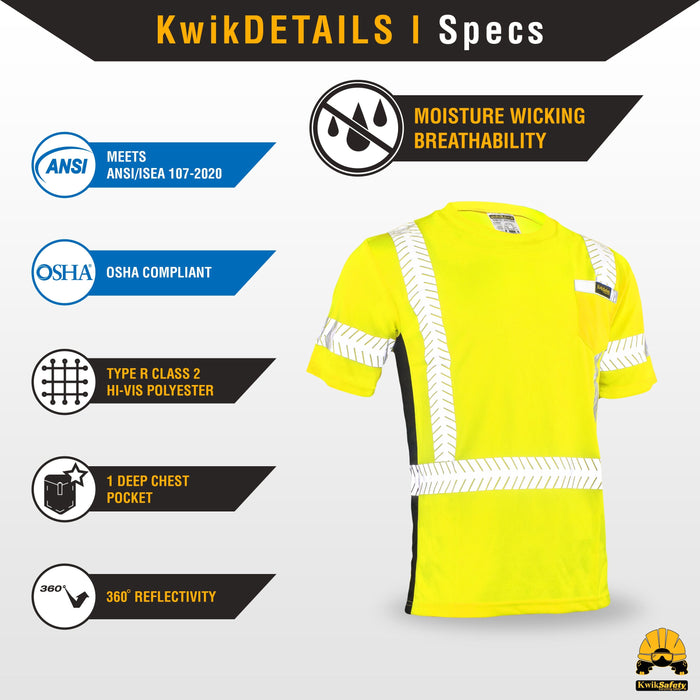 KwikSafety RENAISSANCE MAN Safety Shirt (FISHBONE TAPE) Class 2 Short Sleeve ANSI Tested OSHA Compliant Hi Vis Reflective PPE - Model No.: KS4401 - KwikSafety