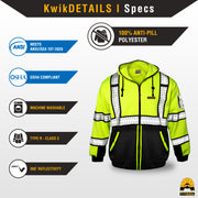 KwikSafety | Patrol Hi Vis Fleece Hoodie | Product Specifications