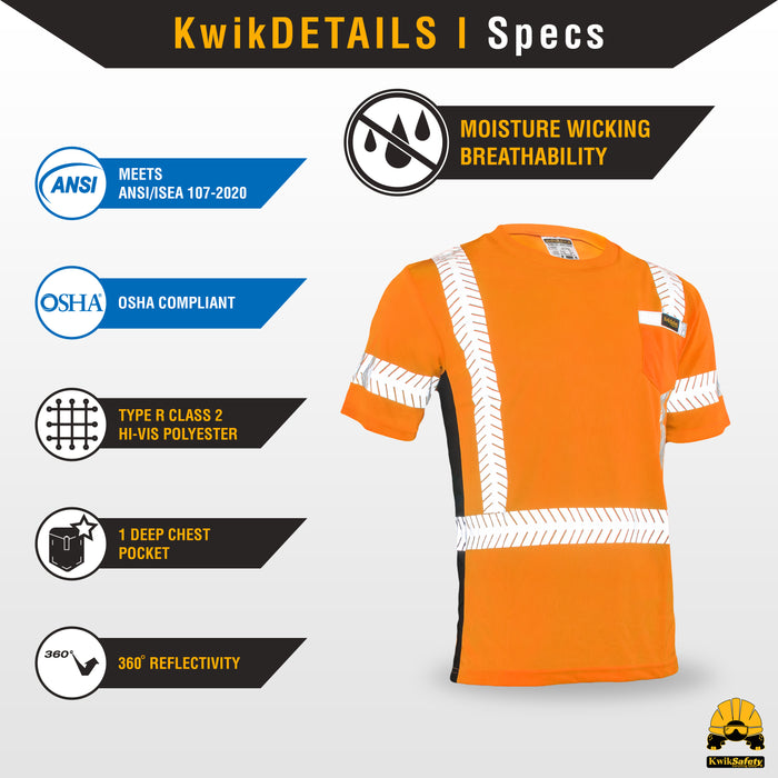 KwikSafety RENAISSANCE MAN Safety Shirt (FISHBONE TAPE) Class 2 Short Sleeve ANSI Tested OSHA Compliant Hi Vis Reflective PPE - Model No.: KS4401 - KwikSafety