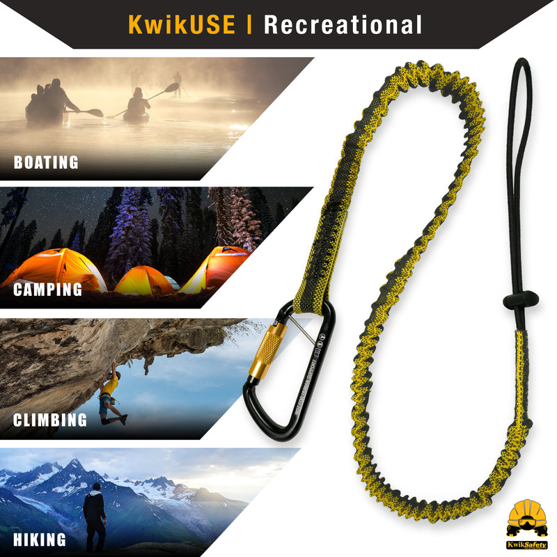 KwikSafety KRAKEN Heavy Duty ANSI Tested OSHA Compliant Bungee Tool Lanyard w/ Carabiner Clip - Model No.:KS7903 - KwikSafety