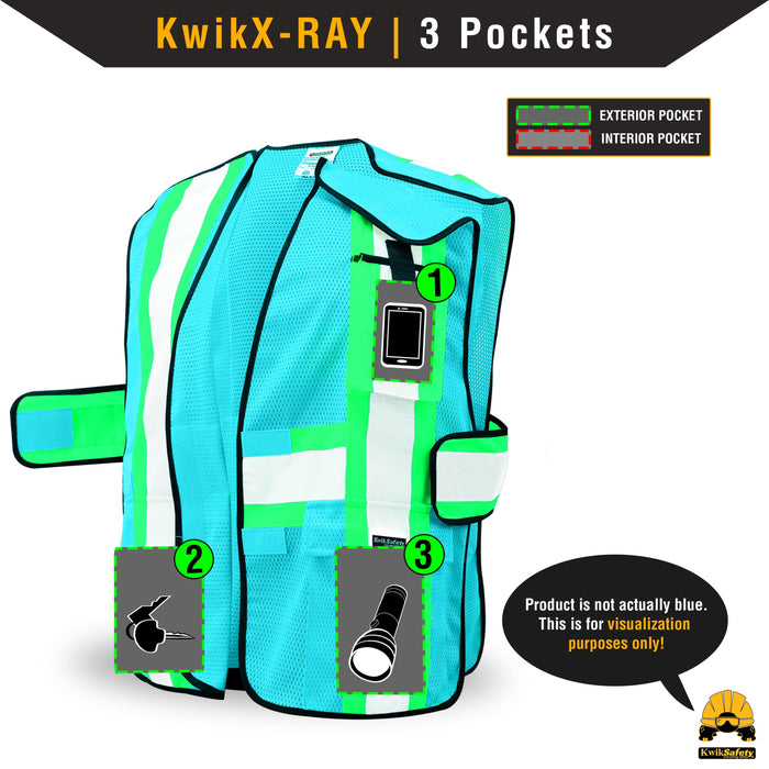KwikSafety FIRST RESPONDER (FR Treated) Hi Vis Reflective Breakaway Class 2 Safety Vest - Model No.: KS3316FRC - KwikSafety