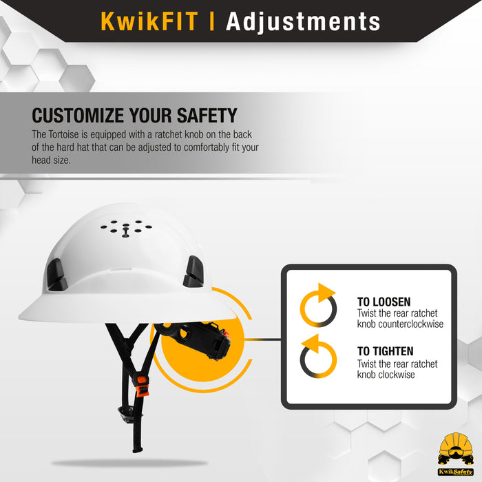 KwikSafety TORTOISE SHELL Hard Hat (16 COOLING VENTS + FREE Extra Headband & Earplugs) Type 1 Class C ANSI Tested OSHA Compliant - Model No.: KS1602 - KwikSafety
