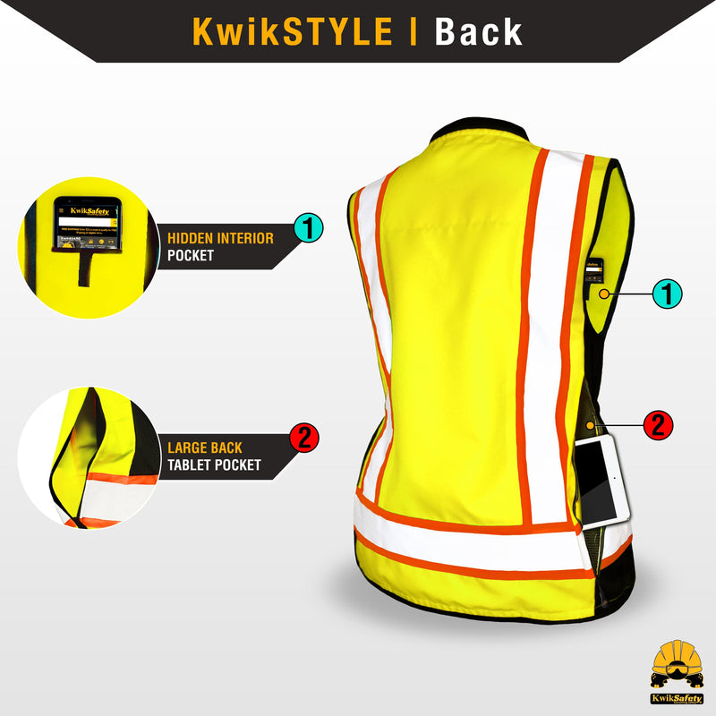 KwikSafety GODMOTHER Safety Vest for Women Class 2 ANSI Tested OSHA Compliant Reflective Work Gear PPE - Model No.: KS3336 - KwikSafety