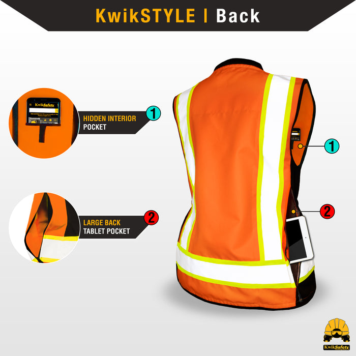 KwikSafety GODMOTHER Safety Vest for Women (RELAXED FIT) Class 2 ANSI Tested OSHA Compliant Reflective Work Gear PPE - Model No.: KS3336