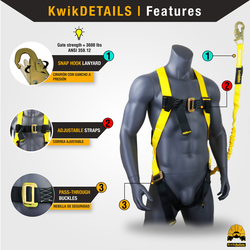 KwikSafety 30' COBRA CABLE Self Retracting Lifeline ANSI Class B SRL - Model No.: KS7934 - KwikSafety