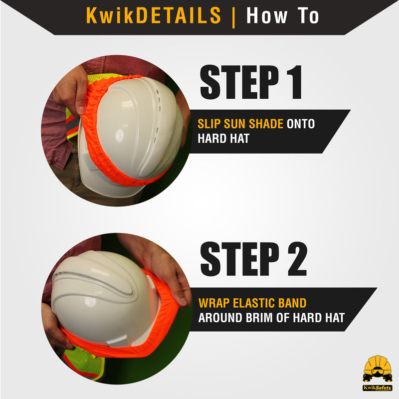 KwikSafety VADER Hard Hat Sun Shade (COOLING MESH) ANSI OSHA High Visibility Reflective STANDARD CAP BRIM Foldable Neck Protection - Model No.: KS1501 - KwikSafety