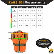 KwikSafety | Official Safety Vest | Size Chart