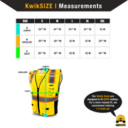 KwikSafety | Grand Kahuna Safety Vest | Size Chart