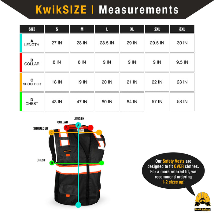 KwikSafety UNDERBOSS Safety Vest (11 POCKETS) Premium ANSI Class Unrated PPE Construction Industrial Work Gear - Model No.: KS3301UB - KwikSafety