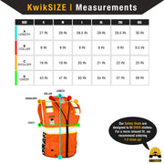 KwikSafety | Big Kahuna Digital Safety Vest | Size Chart