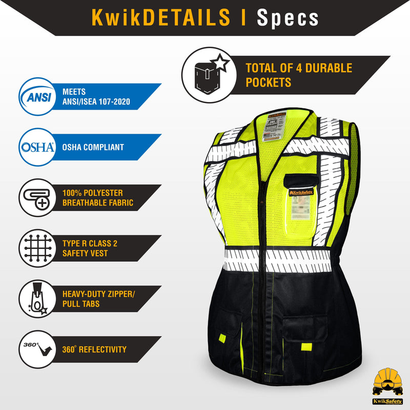 KwikSafety | Specialist Class 2 Safety Vest for Women | Product Specifications