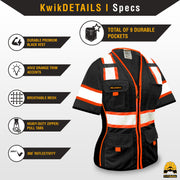 KwikSafety | Black Widow Class 3 Safety Vest for Women | Product Specifications