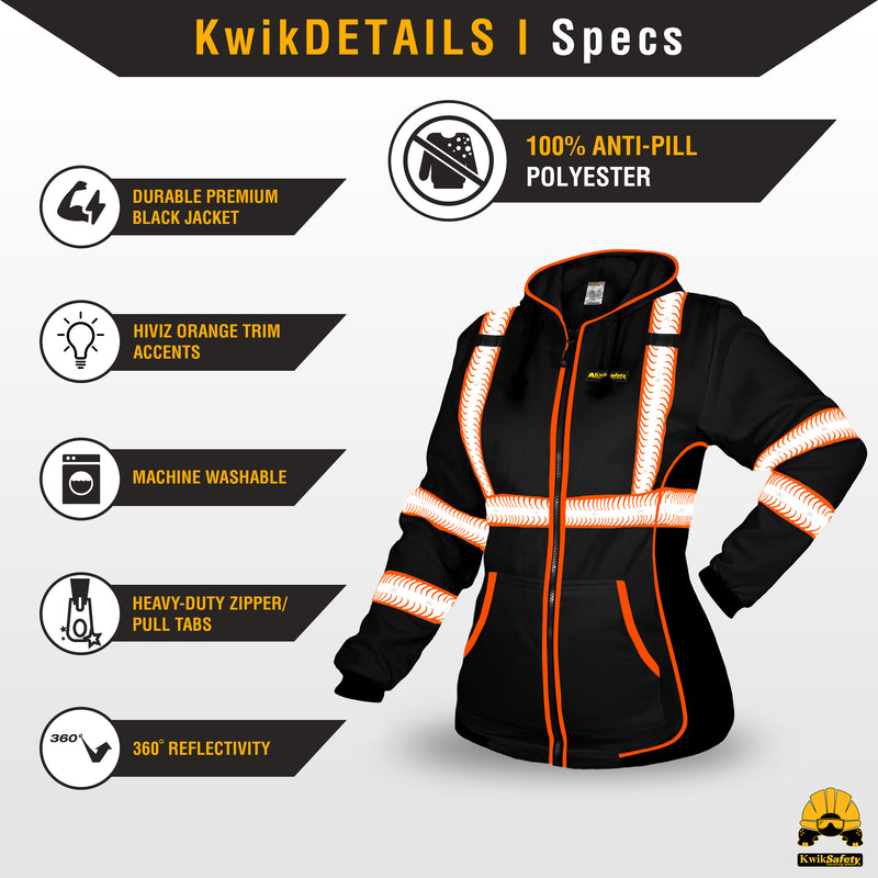 KwikSafety | Rogue Hi Vis Fleece Hoodie for Women | Product Specifications