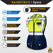 KwikSafety | Sheriff Class 2 Safety Vest for Women | Product Specifications
