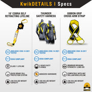 KwikSafety 10' COBRA WEB Self Retracting Lifeline ANSI Poly SRL - Model No.: KS7912 - KwikSafety