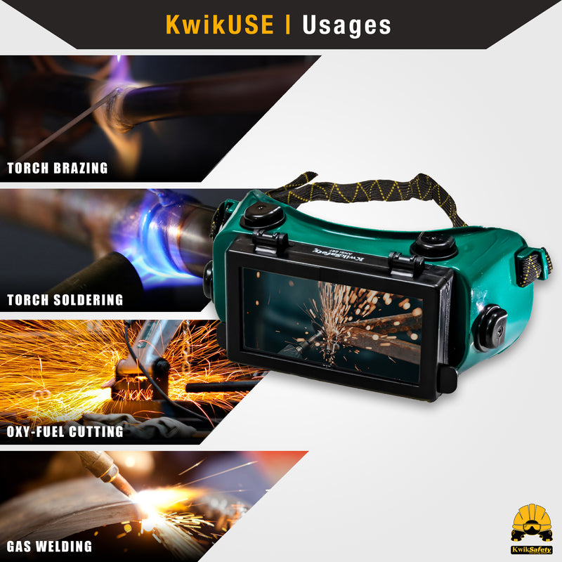 KwikSafety (Charlotte, NC) HAMMERHEAD Industrial ANSI (ANTI-FOG, Snug FIT) Welding Goggles | Flip-Up Shade 5