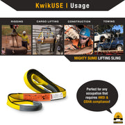 KwikSafety MIGHTY SUMO Type 3 Poly Web Lifting Slings - Model No.: KS8801 - KwikSafety