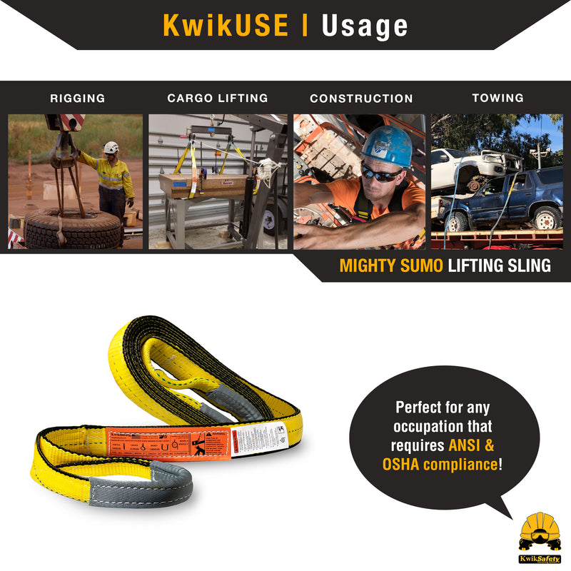 KwikSafety MIGHTY SUMO Type 3 Poly Web Lifting Slings - Model No.: KS8801 - KwikSafety