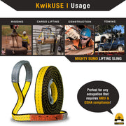 KwikSafety MIGHTY SUMO Type 3 Poly Web Lifting Slings - Model No.: KS8801 - KwikSafety