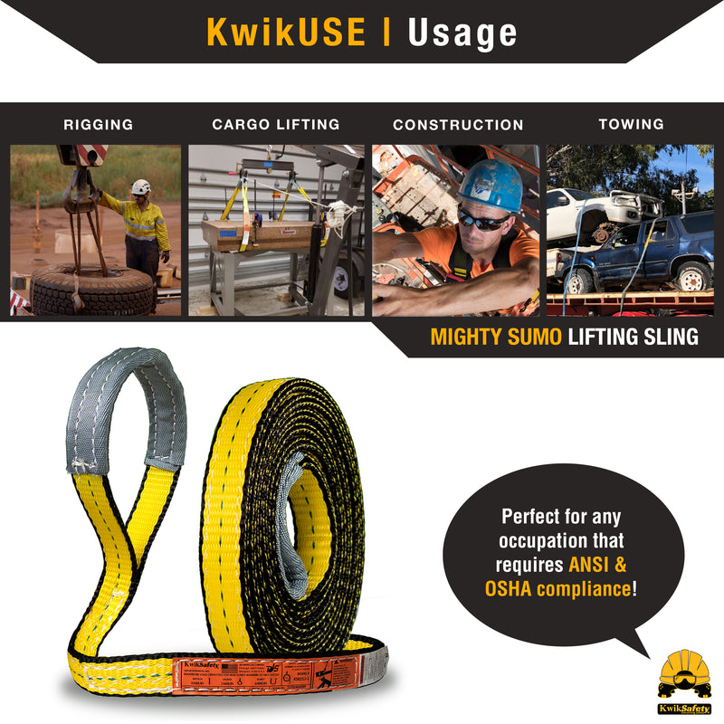 KwikSafety MIGHTY SUMO Type 3 Poly Web Lifting Slings - Model No.: KS8801 - KwikSafety