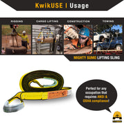KwikSafety MIGHTY SUMO Type 3 Poly Web Lifting Slings - Model No.: KS8801 - KwikSafety