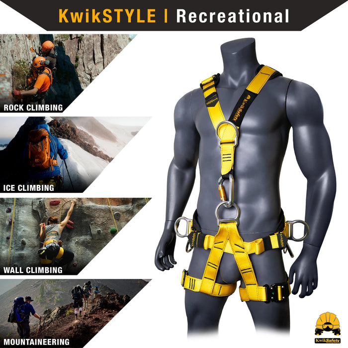 KwikSafety CANOPY KING Full Body Climbing Harness [5 D-Ring, Back &  Shoulder Support] Rock Climbing, Rappelling, Recreational Tree Climbing  Harness 