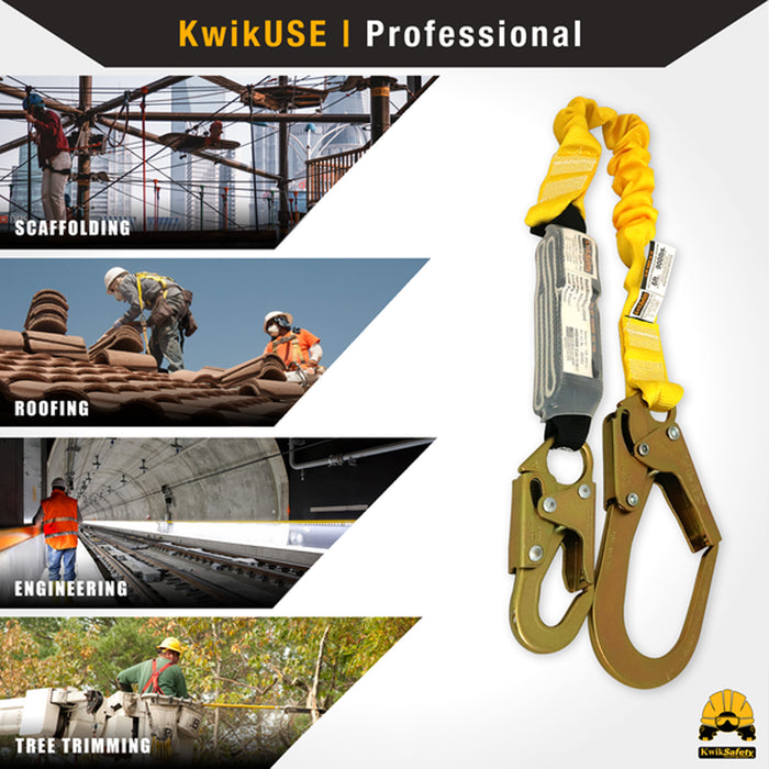 KwikSafety BOA 6' ANSI 1 Leg Fall Protection Safety Lanyard with Shock Absorber - Model No.: KS7701 - KwikSafety