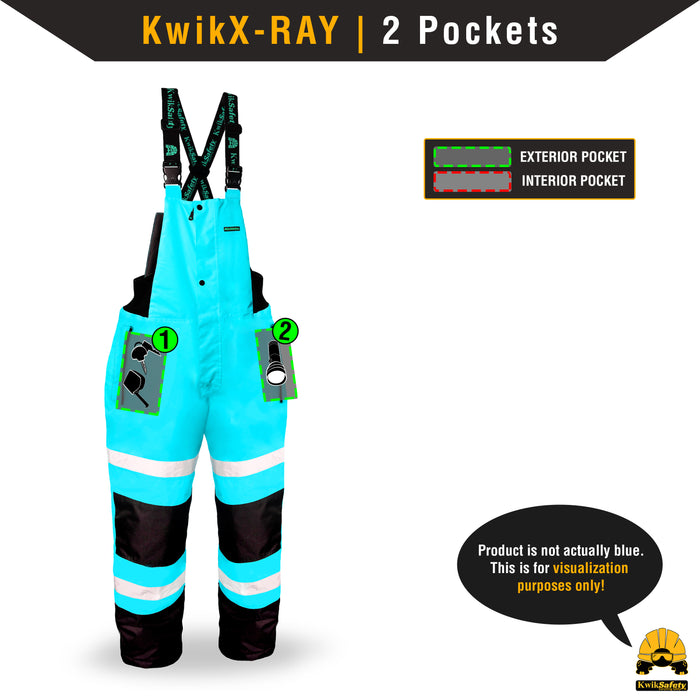 KwikSafety RIVER OTTER Rain Bib (INSULATED) Reflective Safety Rain Gear Heavy Duty ANSI OSHA Waterproof Fishing, Snow & Work Overalls - Model No.: KS9922 - KwikSafety