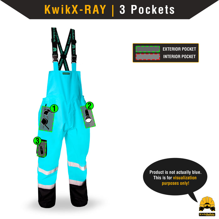 River Otter Rain Bib (Regular) Reflective ANSI Osha Waterproof Overalls | XL