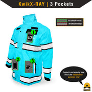 KwikSafety TORRENT Class 3 Safety Rain Jacket | Class 3, Type R Hi Vis Windproof Mens Work Rain Gear Reflective ANSI Tested OSHA Compliant - Model No.: KS5516 - KwikSafety