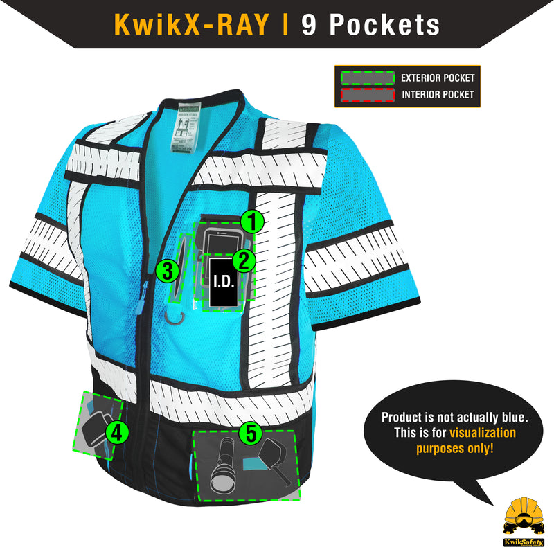 KwikSafety SHERIFF Safety Vest (Multi-Use Pockets) Class 3 ANSI Tested OSHA Compliant Hi Vis Reflective PPE Surveyor - Model No.: KS3305C3 - KwikSafety