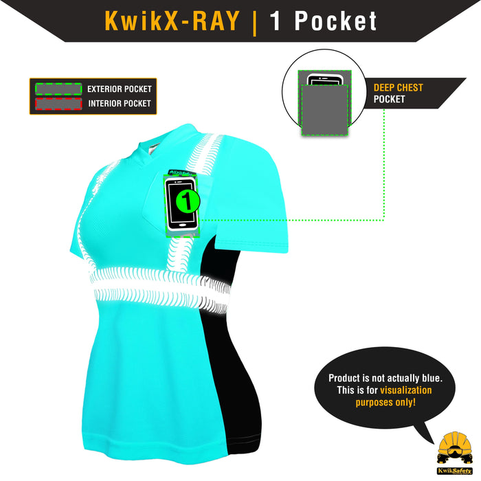 KwikSafety VIXEN Safety Shirt for Women (ANGEL HAIR TAPE) Class 2 Short Sleeve ANSI OSHA High Visibility Work Hi Vis Clothing - Model No.: KS4410 - KwikSafety