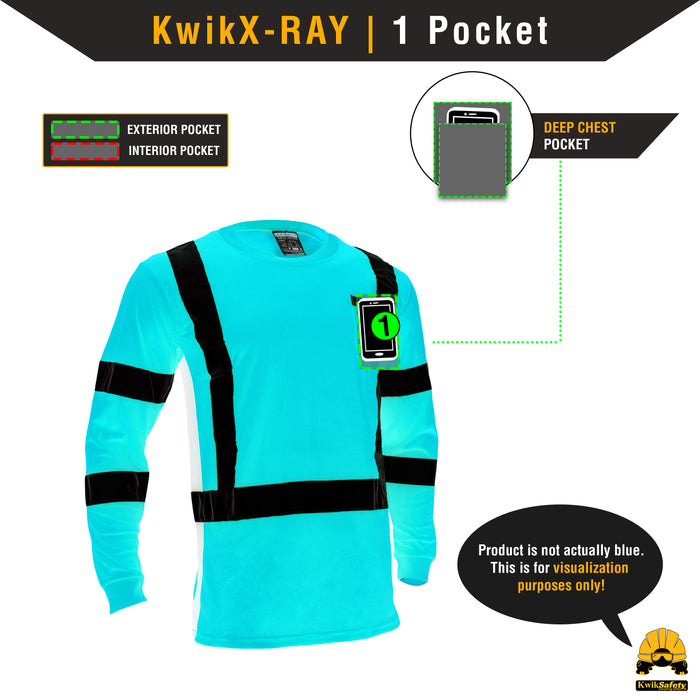 KwikSafety OPERATOR Safety Shirt (SOLID REFLECTIVE TAPE) Class 3 Long Sleeve ANSI Tested OSHA Compliant Hi Vis Reflective PPE - Model No.: KS4404